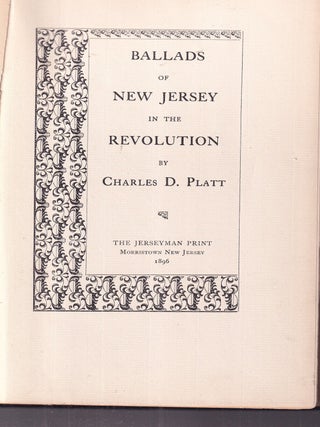 Ballads of New Jersey in the Revolution