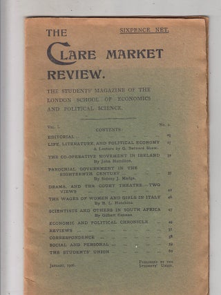 Item #E15262B Life, Literature, and Political Economy--A Lecture (in) The Clare Market Review...