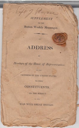 Item #E18628B An Address of Members of the House of Representatives of the Congress Of The United...
