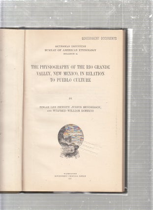 Item #E19491 The Physiography of the Rio Grande Valley New Mexico in Relation to Pueblo Culture....