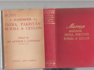 Item #E20886 A Handbook to India, Pakistan, Burma & Ceylon (in original dust warpper). Sir Arthur...