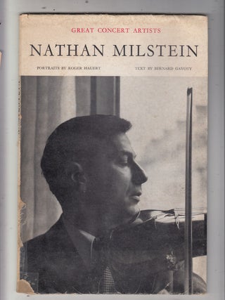 Item #E21072 Nathan Milstein signed pamphlet from the Great Concert Artists series with handbill...