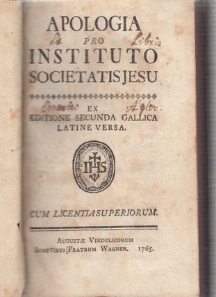 Apologia Pro Instituto Societatis Jesu ex Editione Secunda Gallica Latine Versa (in original binding)