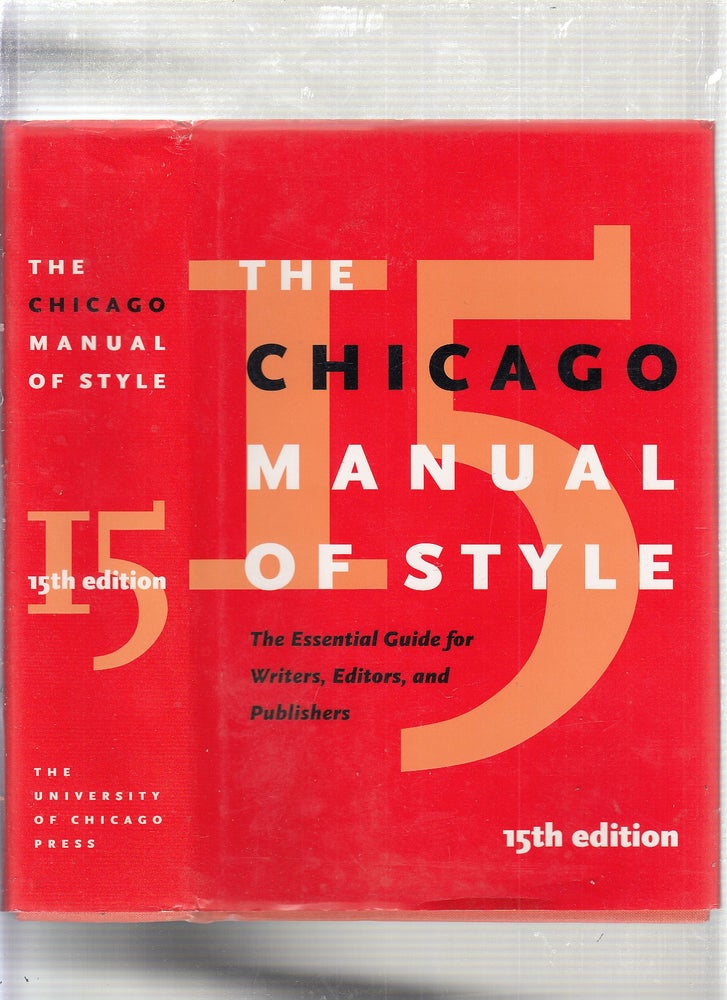 Item #E24043 The Chicago Manual of Style (15th Edition). University of Chicago Press Staff.