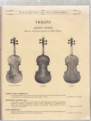 (Musical Instrument catalogue) William Voit Co. Importers of Musical Instruments Wholesale Catalogue for 1930