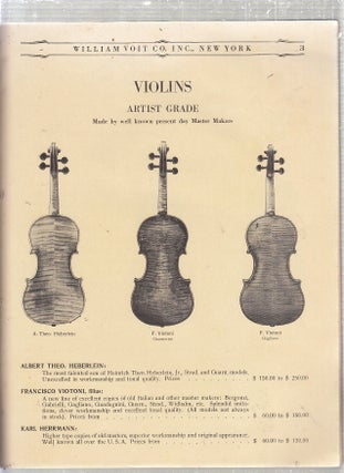 (Musical Instrument catalogue) William Voit Co. Importers of Musical Instruments Wholesale Catalogue for 1930