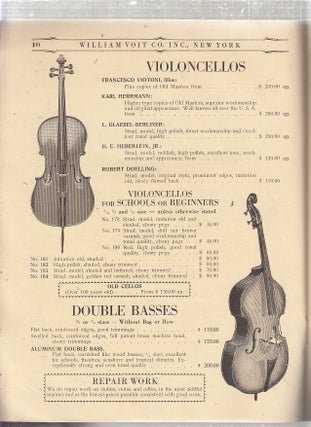 (Musical Instrument catalogue) William Voit Co. Importers of Musical Instruments Wholesale Catalogue for 1930