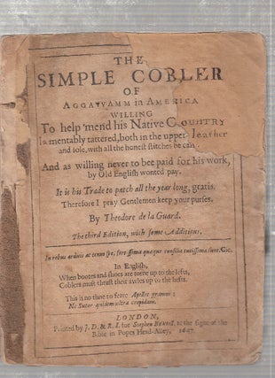 Item #E24848 (THE FIRST AMERICAN WORK OF SATIRE, WIT AND HUMOR) The Simple Cobler of Aggavvamm...