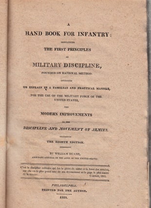 Item #E26027 A hand book For Infantry: containing First Principles of Military Discipline,...