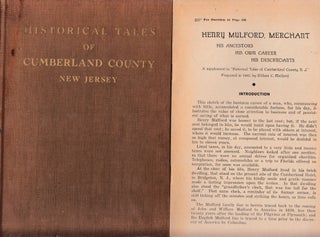 Item #E27372 Historical Tales of Cumberland County [New Jersey] inscribed by the author and with...