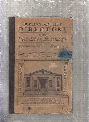 Item #E27549 Burlington City Directory 1910 [New Jersey]; Street, Buisness and Residential...