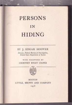 Persons In Hiding (first edition in scarce original dust jacket)