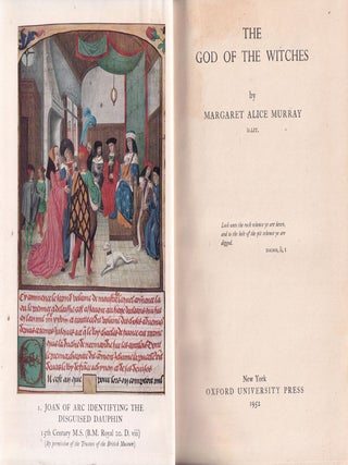 Item #E33988 The God Of The Witches. Margaret Alice Murray