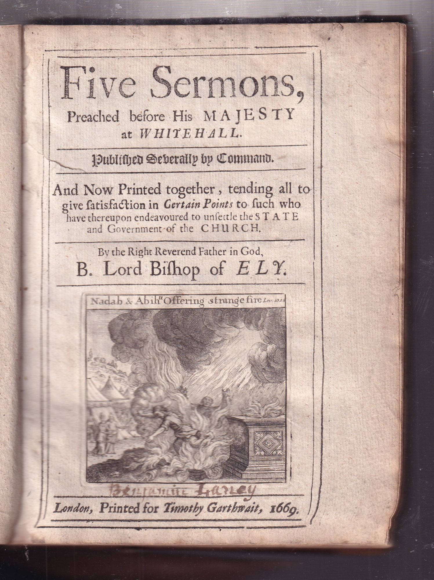Benjamin Labey Five Sermons, Preached before His Majesty at Whitehall. Published ...