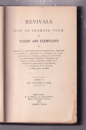 Revivals. How To Promote Them. AsTaught And Exemplified