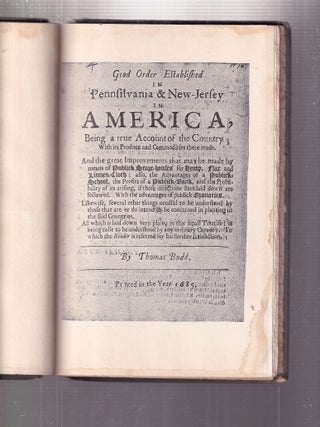 Good Order Established In Pennsylvania and New Jersey (numbered limited reprint of the original edition of 1685)