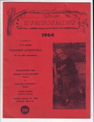 Item #E36410 A Salute to Line Coach Talmadge Layman Hill: Homecoming 1964 football game program....