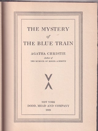 Item #E36817 The Mystery Of The Blue Train. Agatha Christie