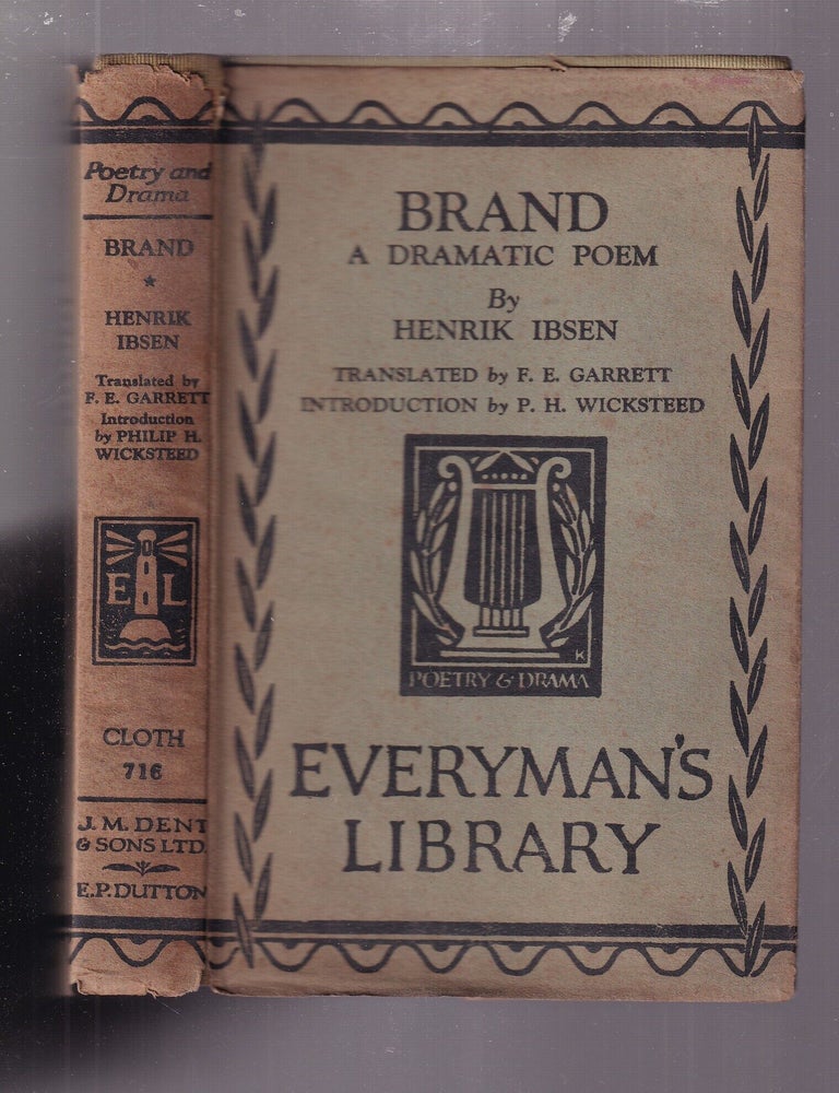 Item #E36845 Brand: A Dramatic Poem ( in original dust jacket) Everyman's Library No. 716. Henrik Ibsen, F E. Garrett, trans.