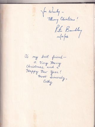 Jaws (inscribed to his wife and dated in year of publication. Peter Benchley.