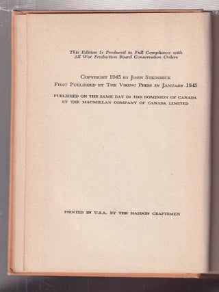 Cannery Row (first edition in scarcer variant buff binding)