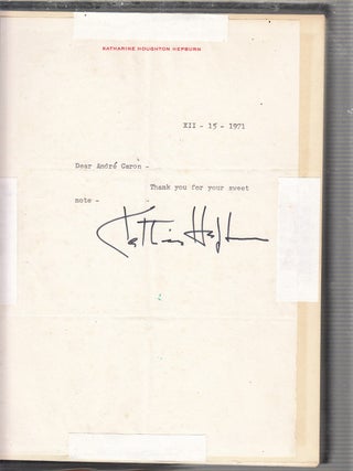 Item #E8227 The Films of Katharine Hepburn (with Signed Letter from Katherine Hepburn). Homer...