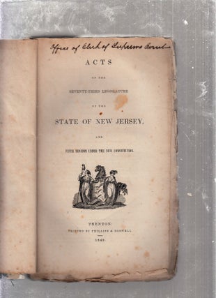 Item #GE26102 Acts of the Seventy-Third Legislature of the State of New Jersey, and Fifth Session...