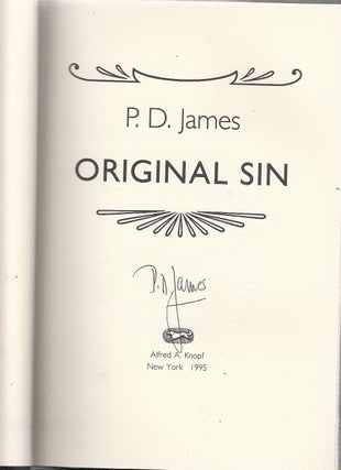 Item #NE21907 Original Sin (Adam Dalgliesh Mystery) SIGNED BY THE AUTHOR. P. D. James