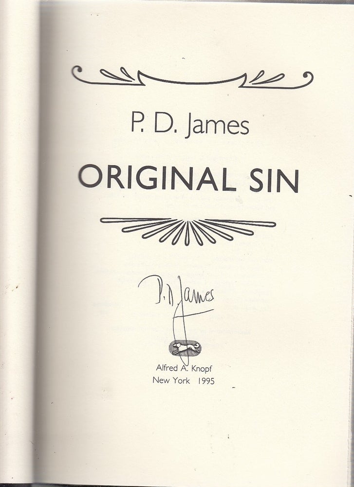 Item #NE21907 Original Sin (Adam Dalgliesh Mystery) SIGNED BY THE AUTHOR. P. D. James.