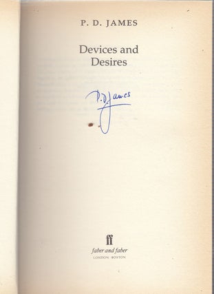 Item #NE21915 Devices and Desires (true first edition, signed by the author). P. D. James