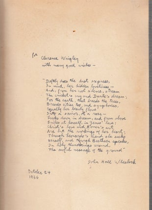 Item #WE22268 Poems 1911-1936 (inscribed and with holographic 16 line poem by the author). John...