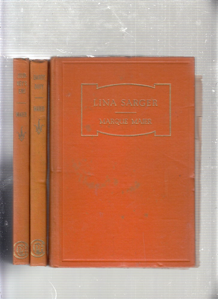 Item #WE22588 (Three books, one inscribed and with ephemera) Lina Sarger (1932); Journey's End (1930); Daddy Davy (1930). Marque Maier.