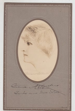 Item #XE14429 Signed and inscribed publisher's portrait dated 1928. Gertrude Atherton